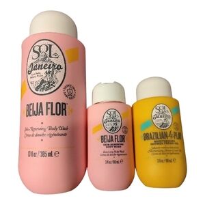 Sol de Janeiro Beija Flor and Brazilian 4-Play Bath Trio - Pink and Yellow